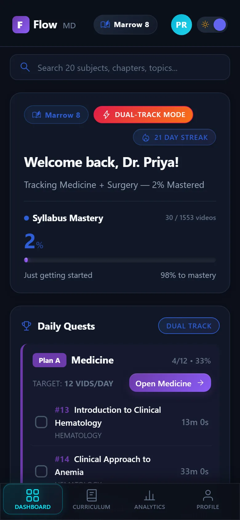 FlowMD on a phone, offline-ready